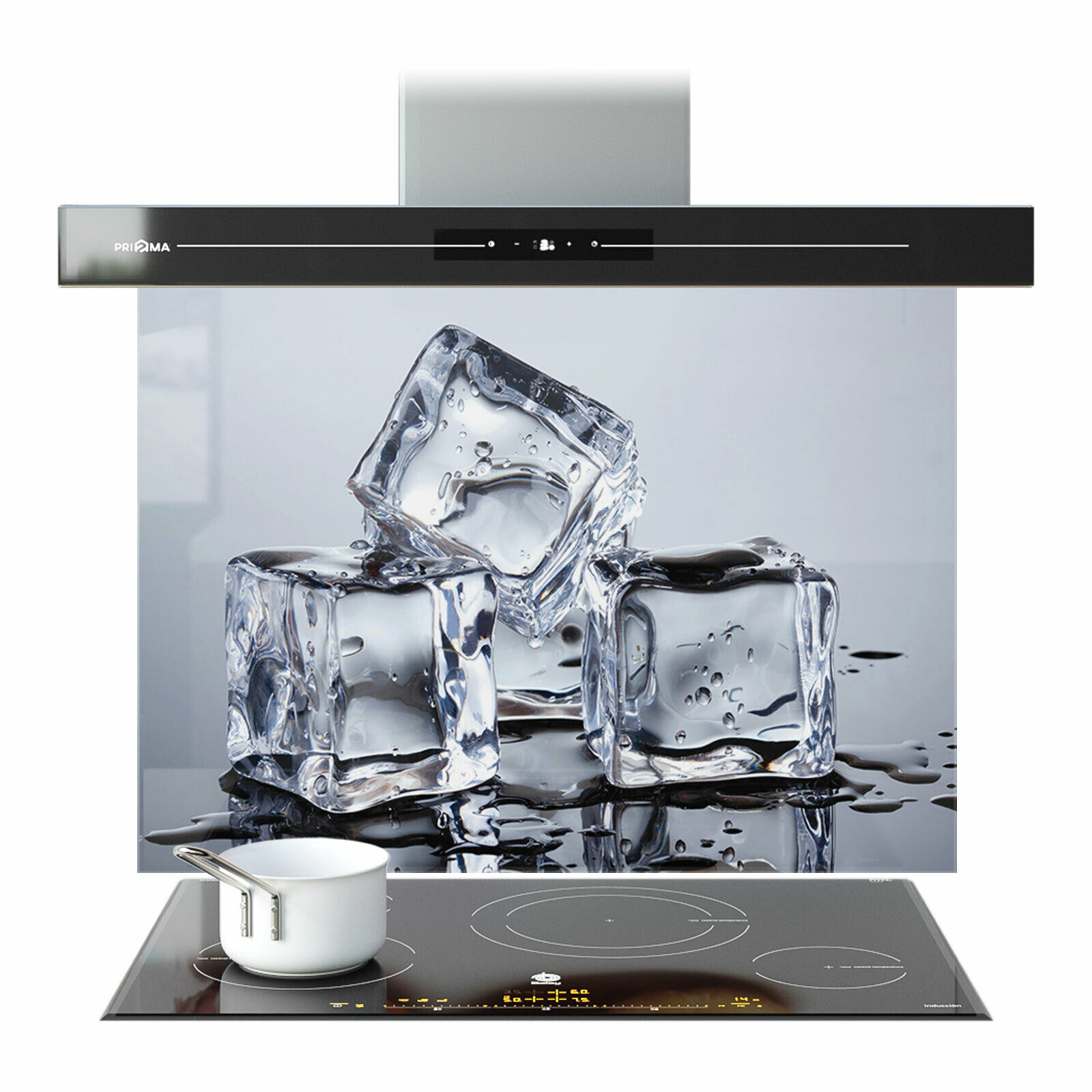 UV Printed Tempered Glass Kitchen Splashback For Cooker Protector Heat Resistant With Nano Coating