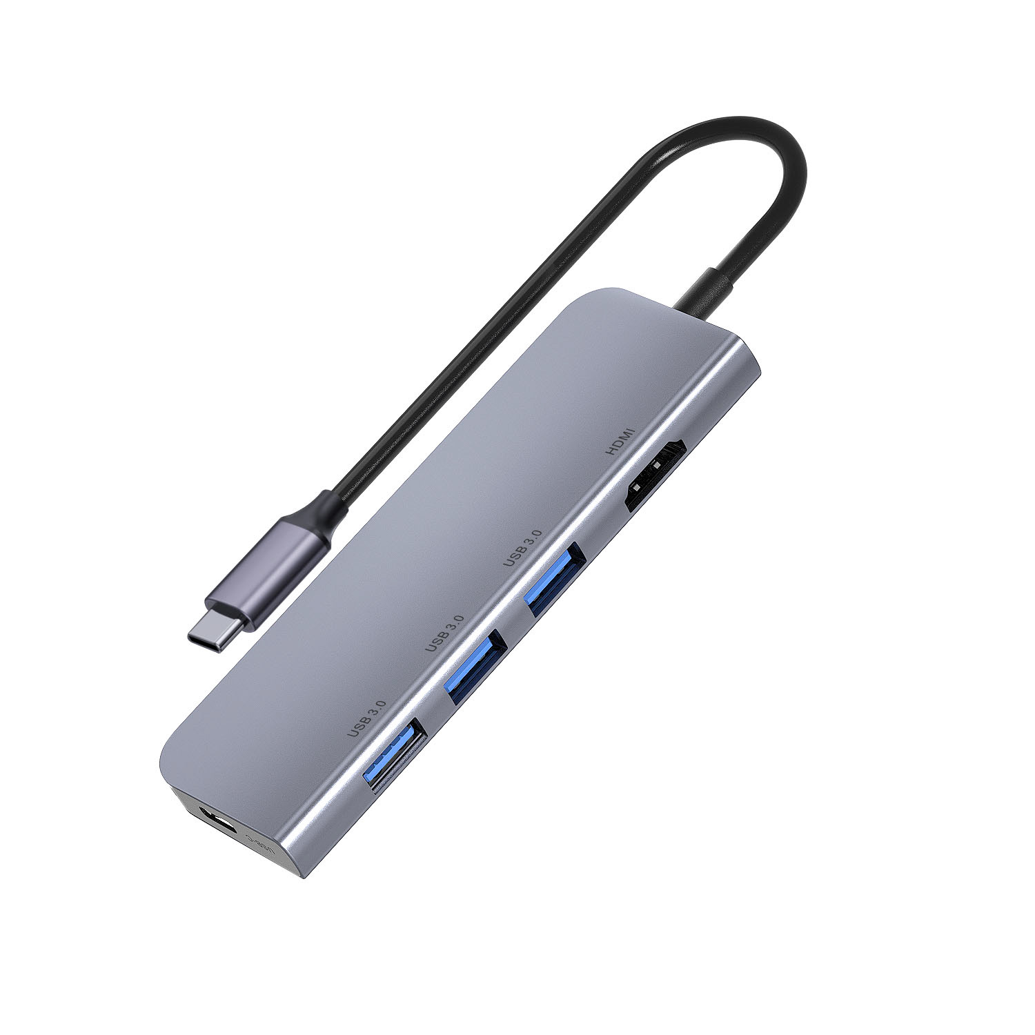 2021 USB C адаптер 5 в 1 USB Tpye C к USB3.0 4K HDMI PD3.0 100 Вт Быстрая зарядка серый Тип C док-станция для телефона ноутбука