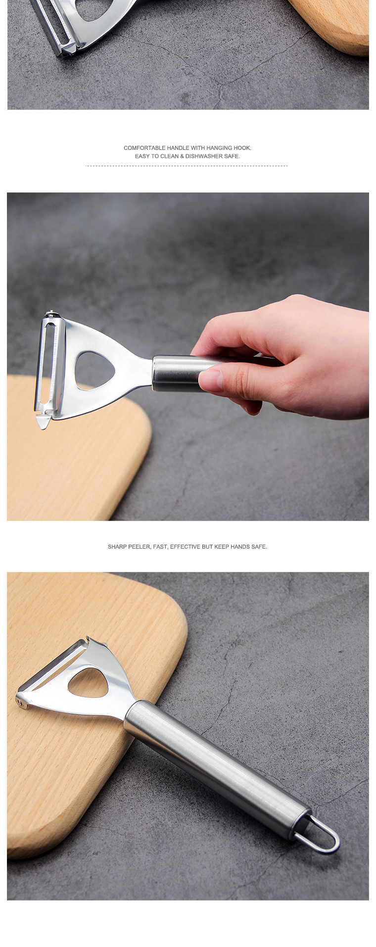Stainless Steel Vegetable Fruit Peeler Cutter Slicer Peeler with Non-Slip Stainless Steel Handle kitchen accessories