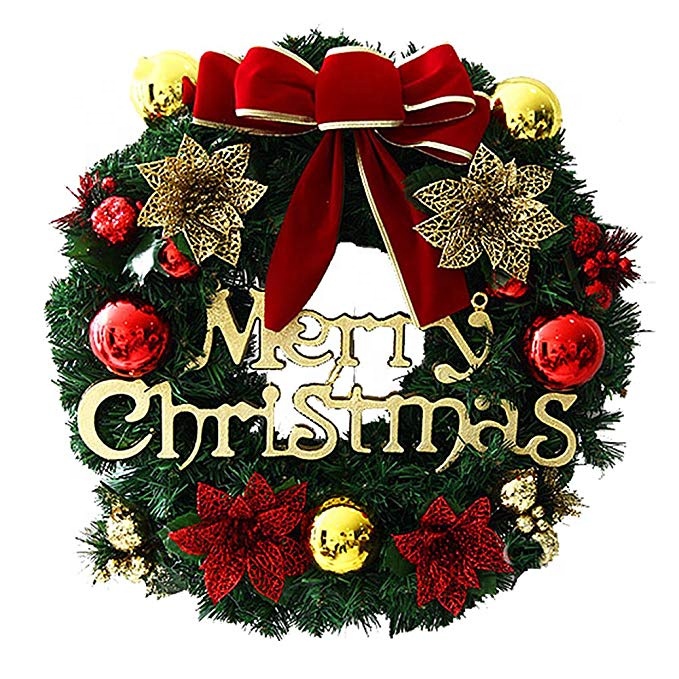 SODIAL 1pc 30cm Christmas Rattan Ring American Style Natural Heart Rattan Festive Shop Window Door Hanging Wreaths