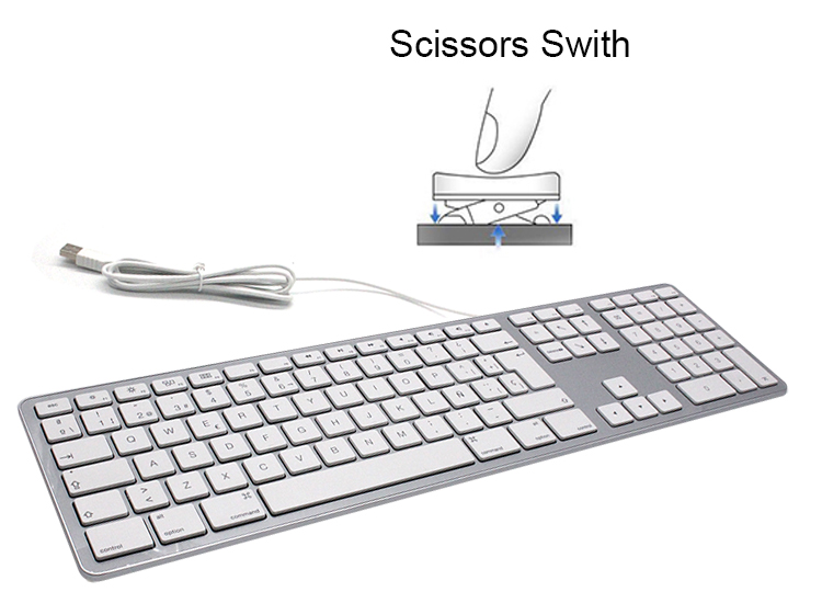 In stock 109 keys ABS standard portable wired spanish keyboard