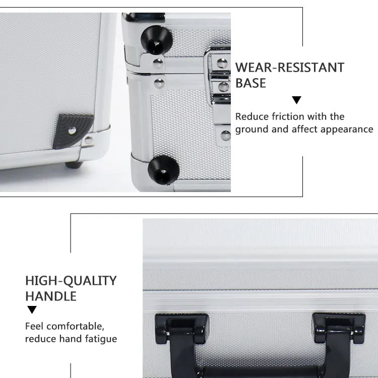 Portable Suitacasertable Suitcase Embossed Carry Edc Hardware Sample Storage Granite Tumbled Stone Display Case