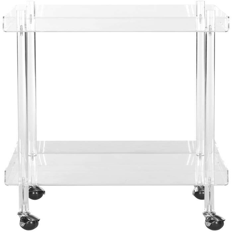 Custom modern perspex coffee desk acrylic bar cart with wheel