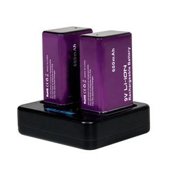 Inteligente Slot 2 9v Baterias Recarregáveis Li-ion Carregador De Bateria de Lítio