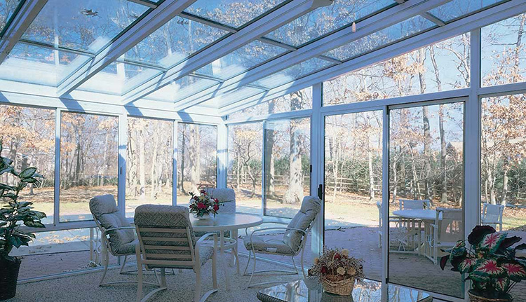 Luxury Modern prefabricated European style aluminium curved glass lowes Sunrooms
