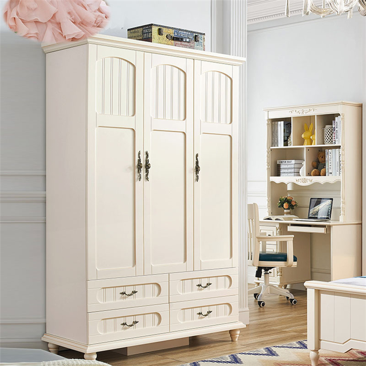 Bedroom furniture 4 door wardrobe wood panel drawer design latest modern Nordic fitted wardrobe closet side top cabinets