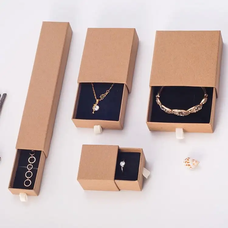 Custom White Color Matchbox Jewelry Set Slide Drawer Packaging Paper Box