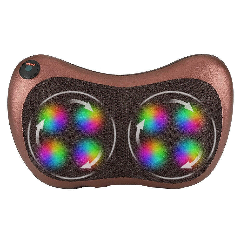 8 массажных головок, подогрев спины и шеи, Массажная подушка для дома и автомобиля с вилкой Стандарта США