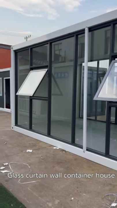 View of Modular Glass Sunroom Garden Hotel Container House Movable Luxury Hotel ...