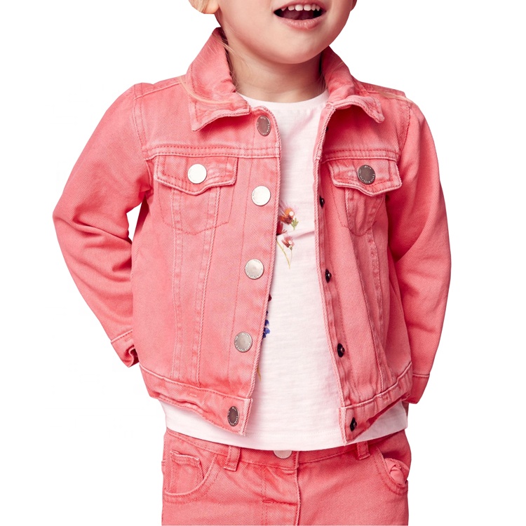 girls red jean jacket