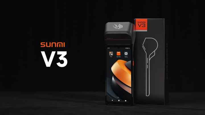 Terminal Portátil SUNMI V3 com Tela Sensível ao Toque, POS Móvel