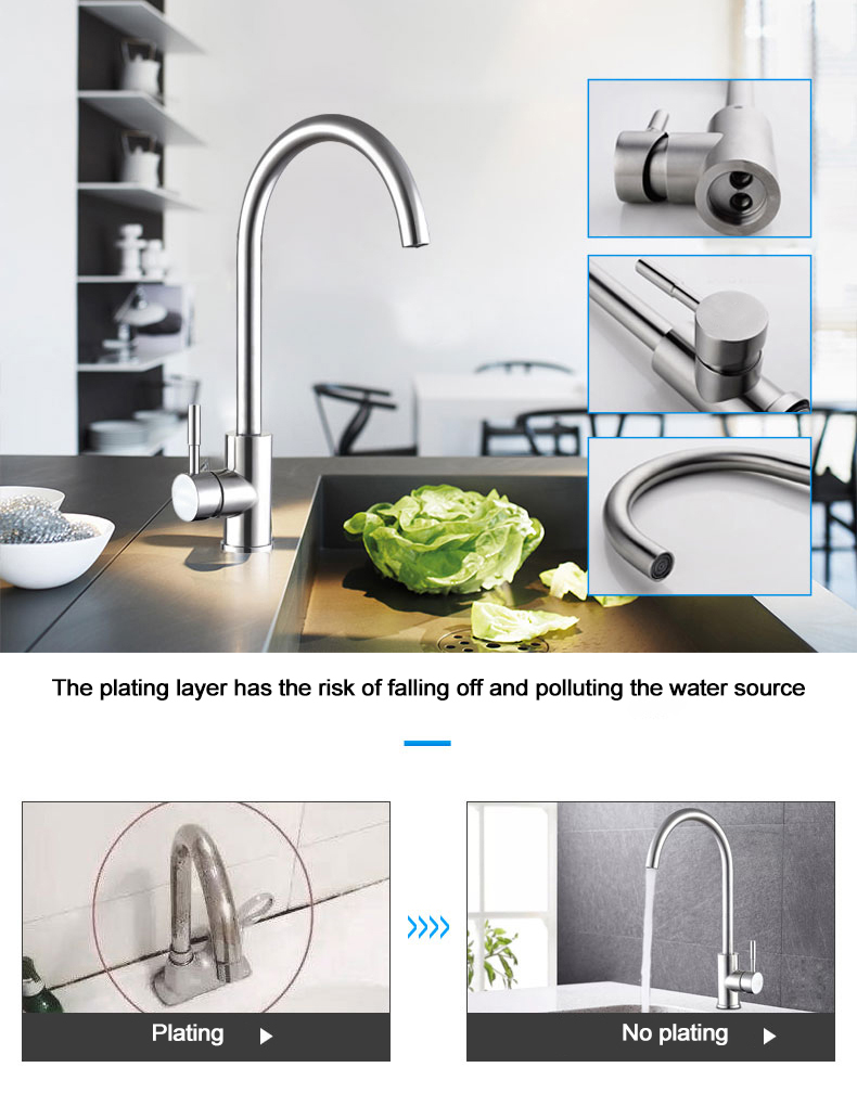 Cheap 304 Stainless Steel Kitchen Faucet Watertap For Sink