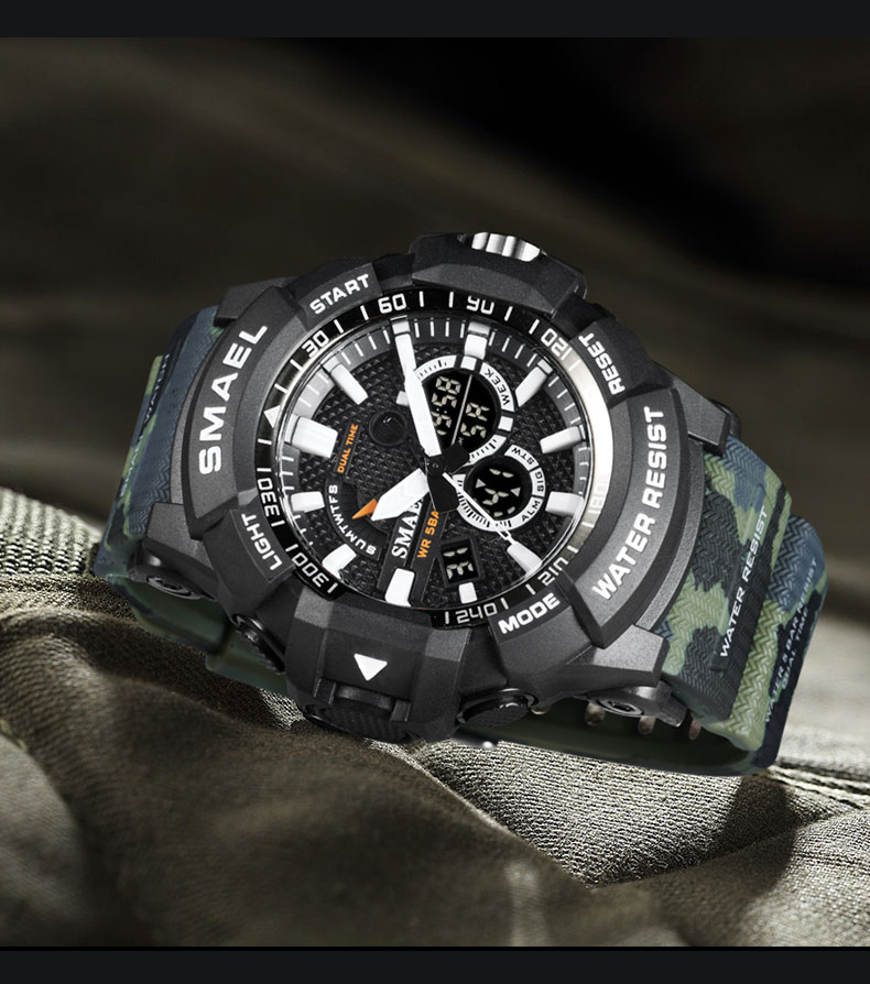 SMAEL 1809MC Factory direct japanese diamond multi-function fashion electronic watch waterproof Men Digital Watch