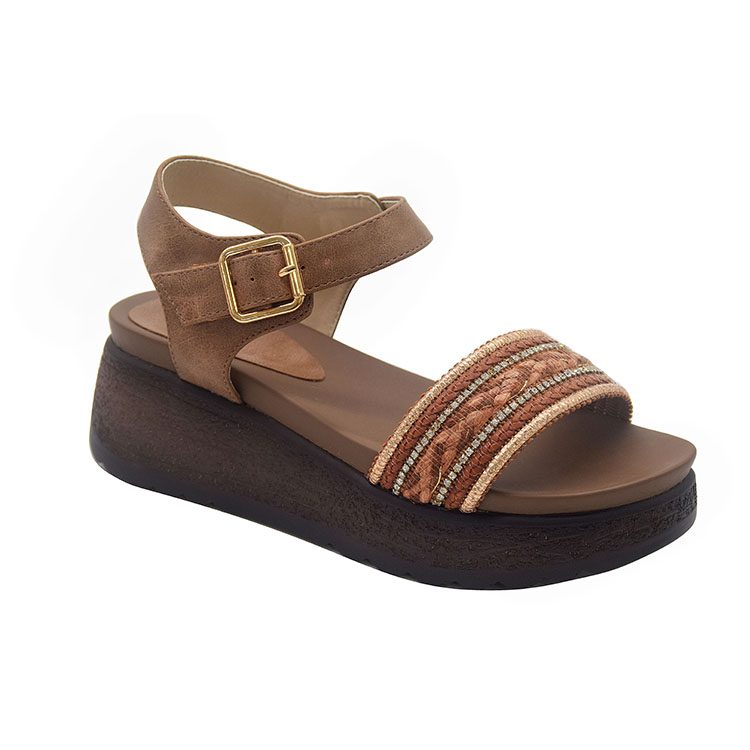 Летние женские сандалии высокого качества, кожаные повседневные шлепанцы на высоком каблуке