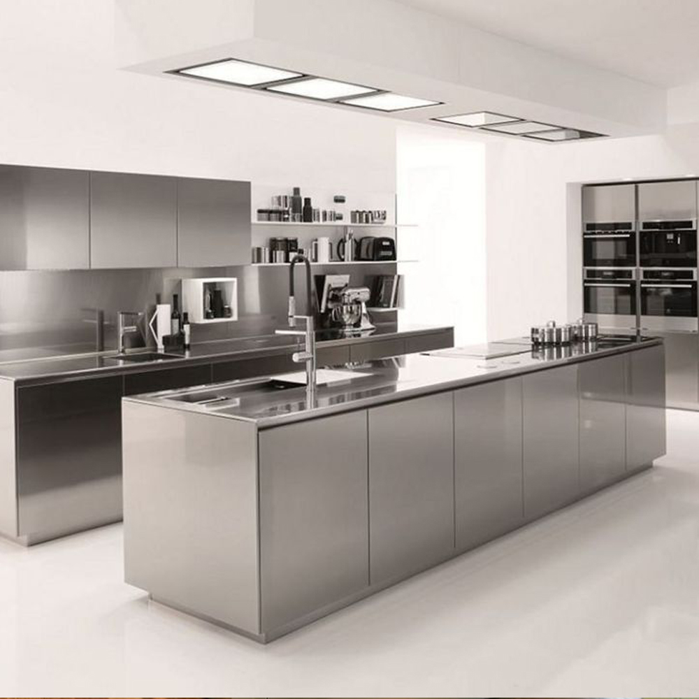 Allure aluminium stainless steel kitchen cabinets with wheels