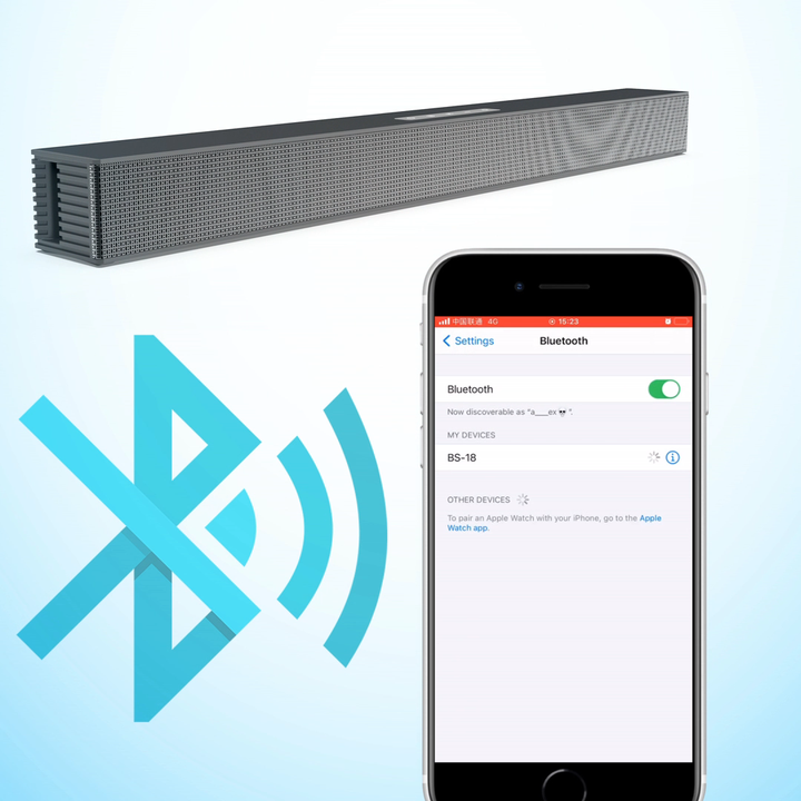 サウンドバー BS-18B BS‑18B, Smart Soundbar Wireless 5.0 Speaker, 10m Range, Wall