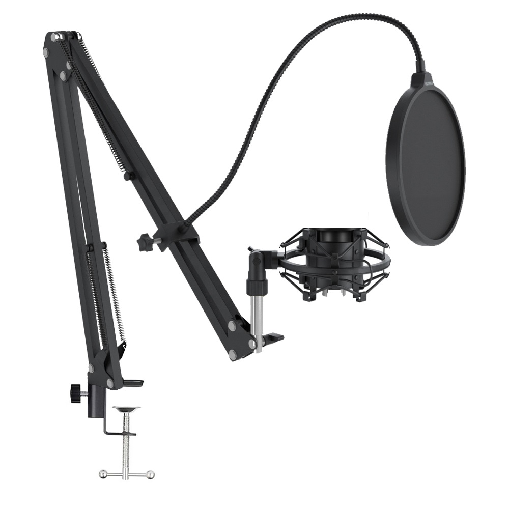 Подставка для микрофона с креплением на стол и поп-фильтром и штативом