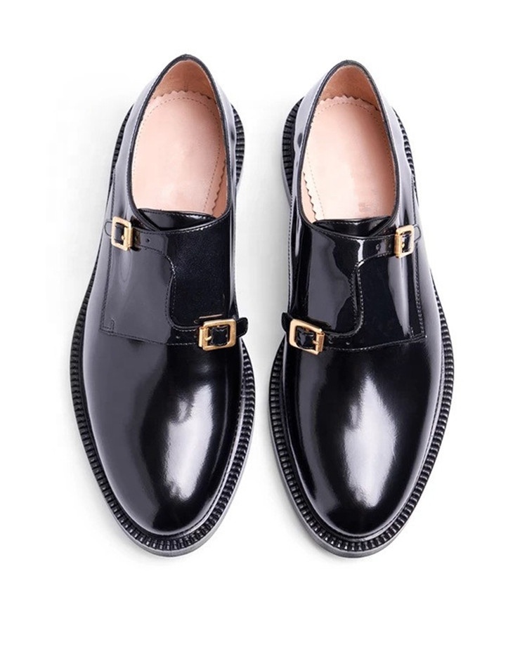 Wome Low Heels Slip On Footwear Bowtie Loafers Patent Leather Flats Female Pointed Toe Thick Heel Shoes