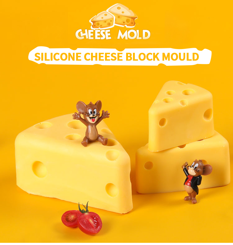 可爱的老鼠吃奶酪艺术工艺模具软糖蜡烛肥皂蜡蜡笔粘土硅胶奶酪模具