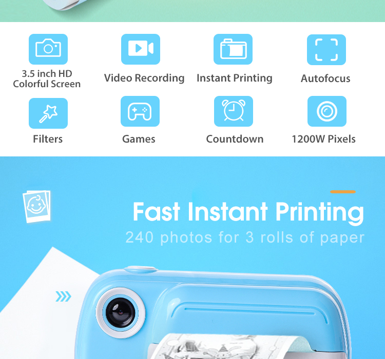 2020 Innovative STEAM Educational Photo Printing Video Shooting Low Price Camera for Girls & Boys
