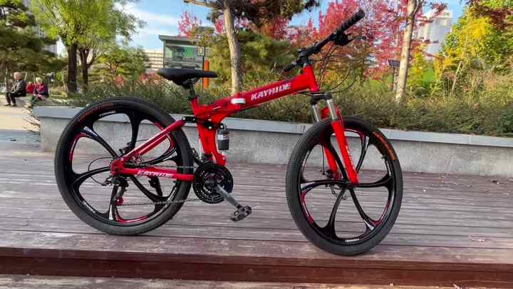 26インチ折りたたみ自転車、21段変速、ディスクブレーキ搭載、カスタム