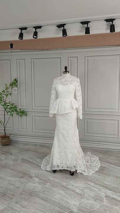 Real Photo High Quality Vintage Long Sleeves Lace Mermaid Wedding