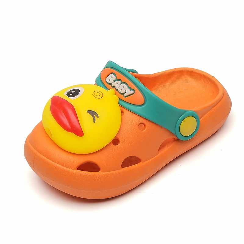 Летние детские тапочки с закрытым носком, шлепанцы для мальчиков и девочек, садовая обувь, сандалии для детей