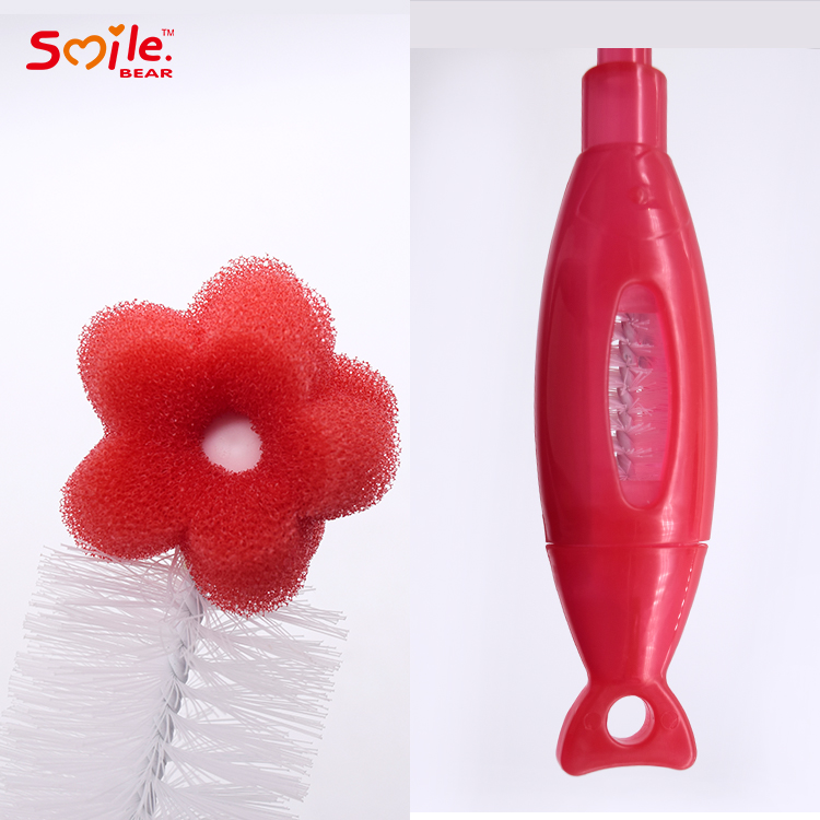 2020 новая одежда для маленькой девочки 2 в 1 маленький красный цветок губки Детские Силиконовые Бутылочки для чистки косметических кистей
