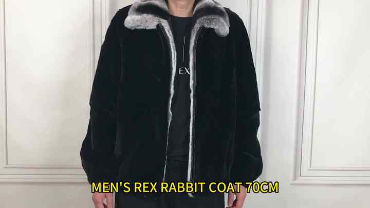 Men's Real Rabbit Fur Jacket - Warm & Stylish Winter Coat