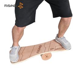 In stock anti cork fitness exercise yoga natural core wood balance board wood skateboard for fitness