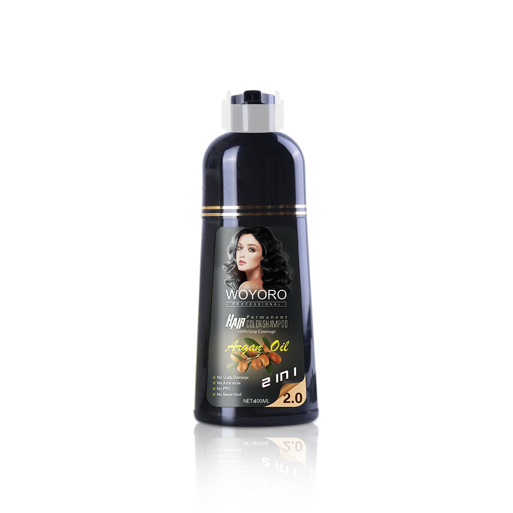 Быстрое окрашивание волос за 5 минут, Растительный шампунь натурального черного цвета по заводской цене