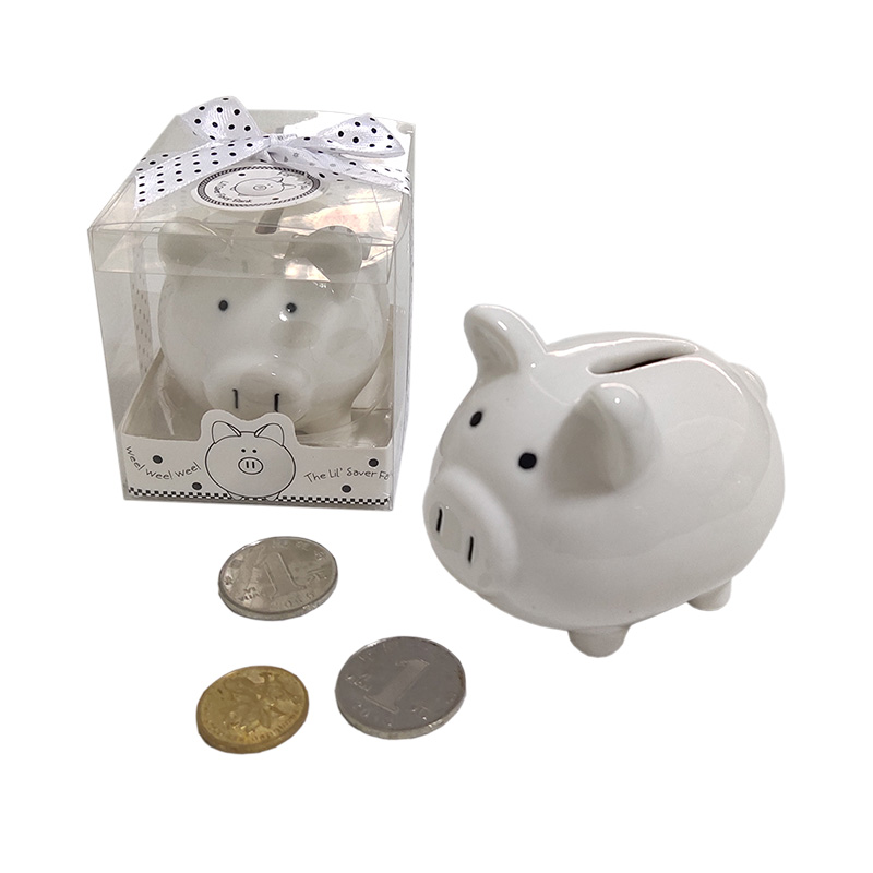 GOLD liu Lovely Ceramic Piggy Bank Home Decor Figurine Ornaments Money Saving Box Birthday Gifts