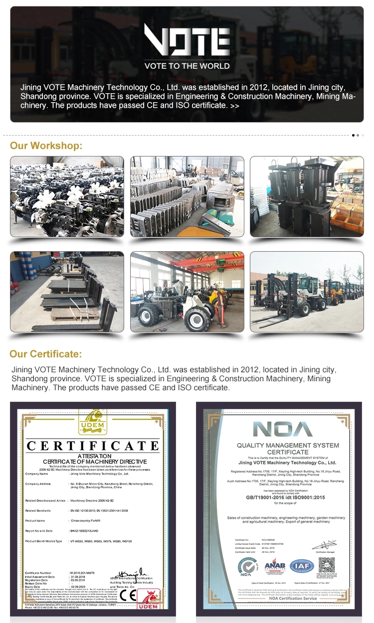 Hot-selling cross-country forklift to lifting 3-6 meters high on the outdoor muddy road and construction site
