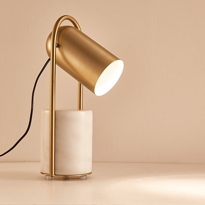 post modern golden table lamp luxury creative marble table lamp electroplating lampshade light