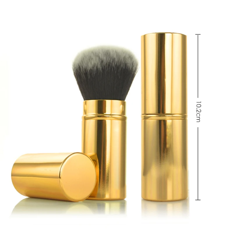 Customized retractable powder brush,blush brush,blender brush with cover portable makeup tool