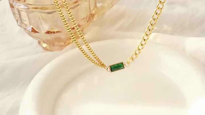 Zooying T Bar 18K Gold Filled Toggle Necklace with Pearl