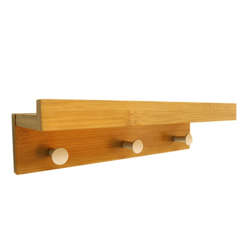 Настенный стеллаж для хранения прихожей висит бамбуковые вешалка для одежды