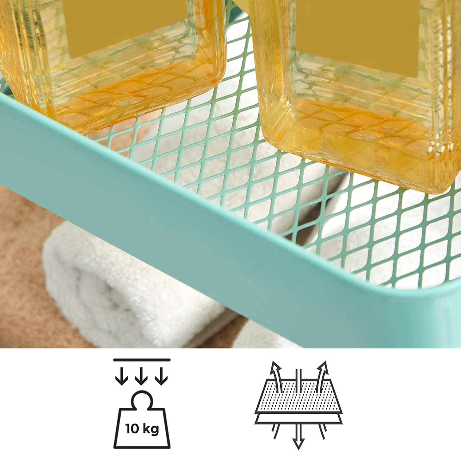 Multi-Purpose Utility Rolling Mobile Cart Trolley Organizer With 3 Tier Drawer Units &Amp; Metal Mesh Shelving Holders Basket Rack For Kitchen,Bathroom,Bedroom Storage On Wheels