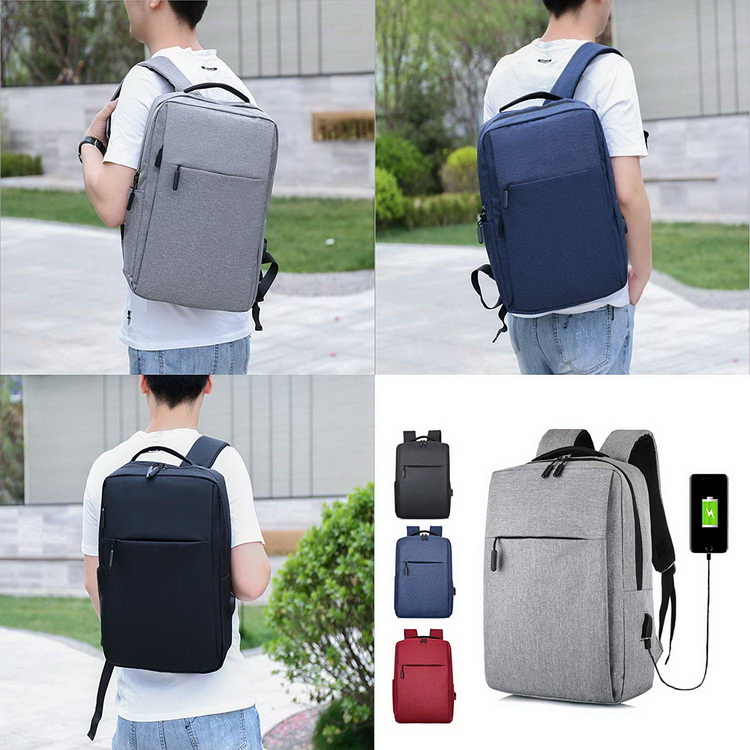 Zaino della scuola universitaria Porta di ricarica USB Zaino per studenti Borsa da scuola per laptop logo personalizzato