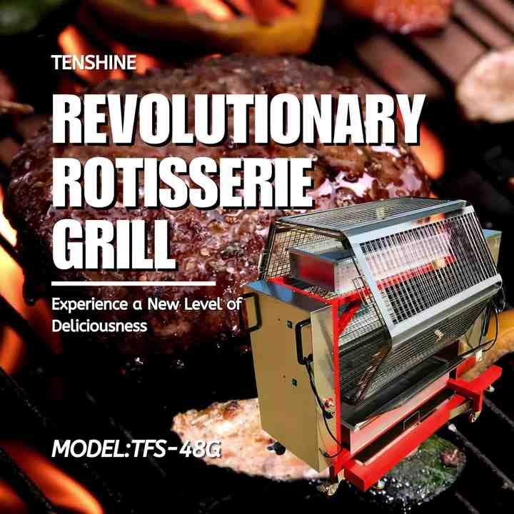 Gas Rotary Rotisserie Bbq Chicken Meat Roaster Gri Consistent