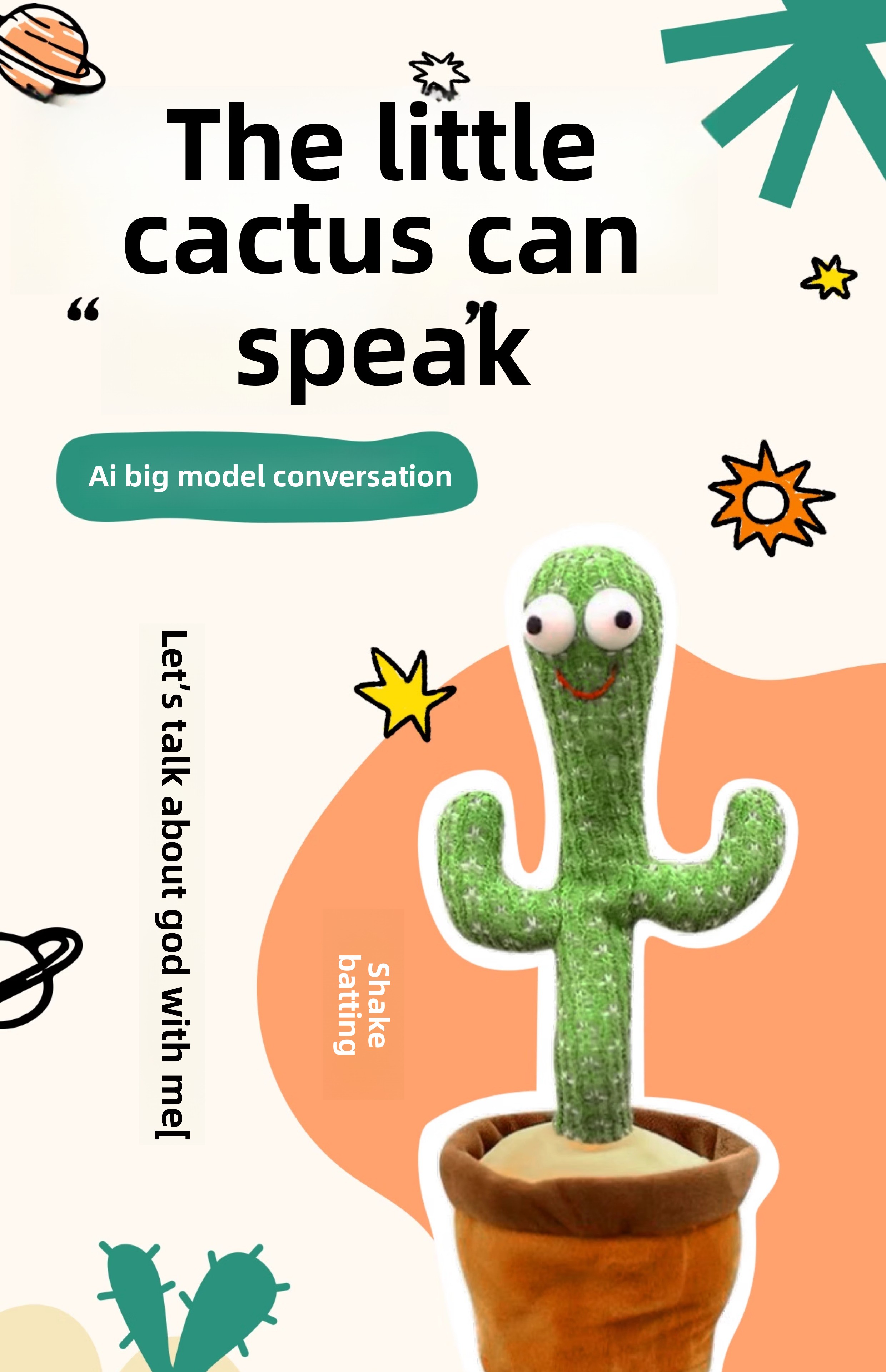 Toy AI Cactus Smart Toy Large Intelligent Conversation Model Birthday Gift  for Boys and Girls Party Supplies| Alibaba.com