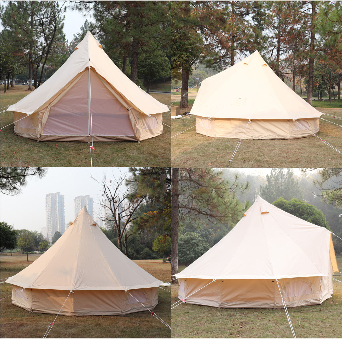 wholesale 6*4 m大型帆布帐篷野营户外皇帝帐篷豪华蒙古包帐篷 from m