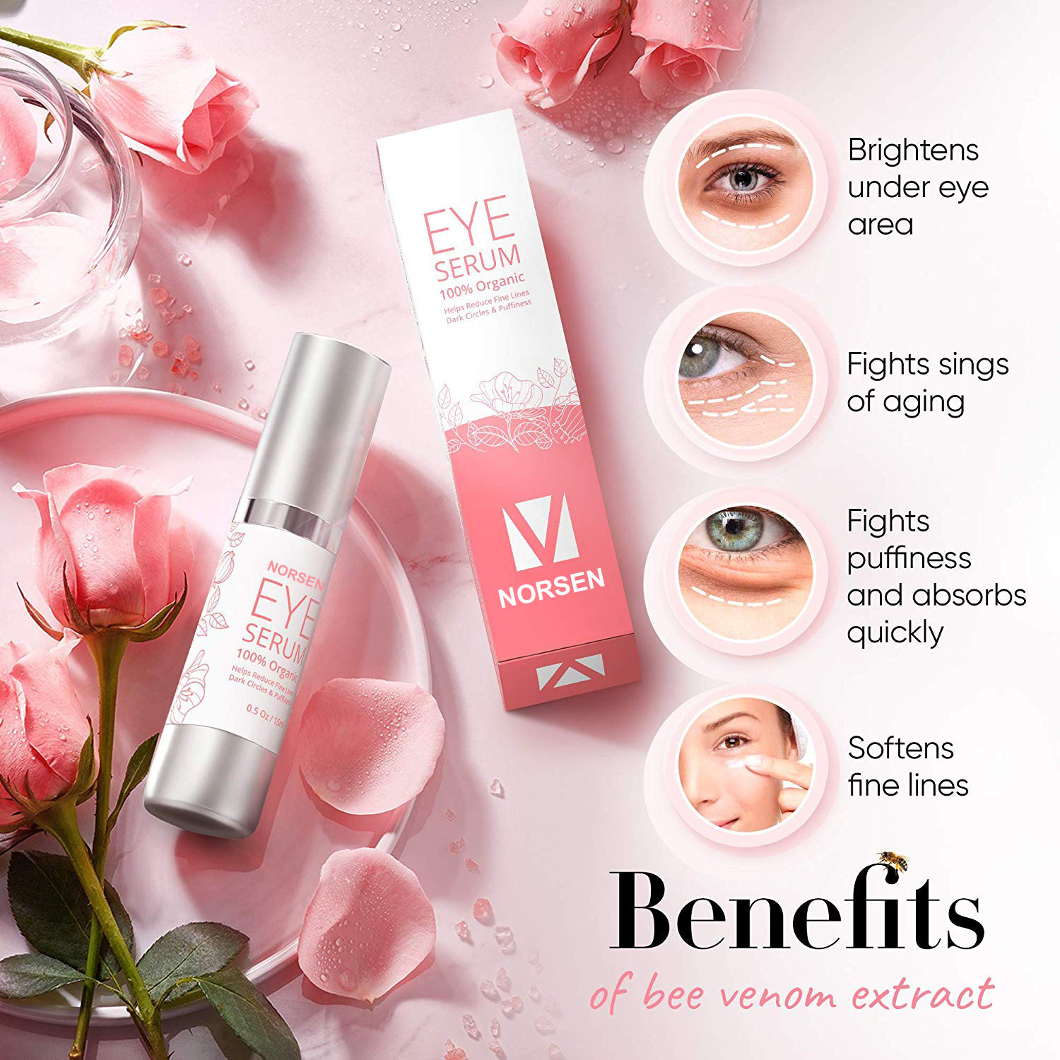 China Cosmetic Supplier Custom Organic Anti Aging Moisturizing Eye Serum