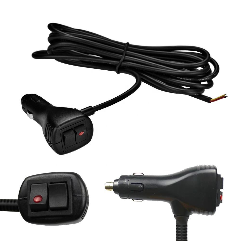 MX 汽车汽车点烟器插头带双开关，用于汽车警告灯和信标