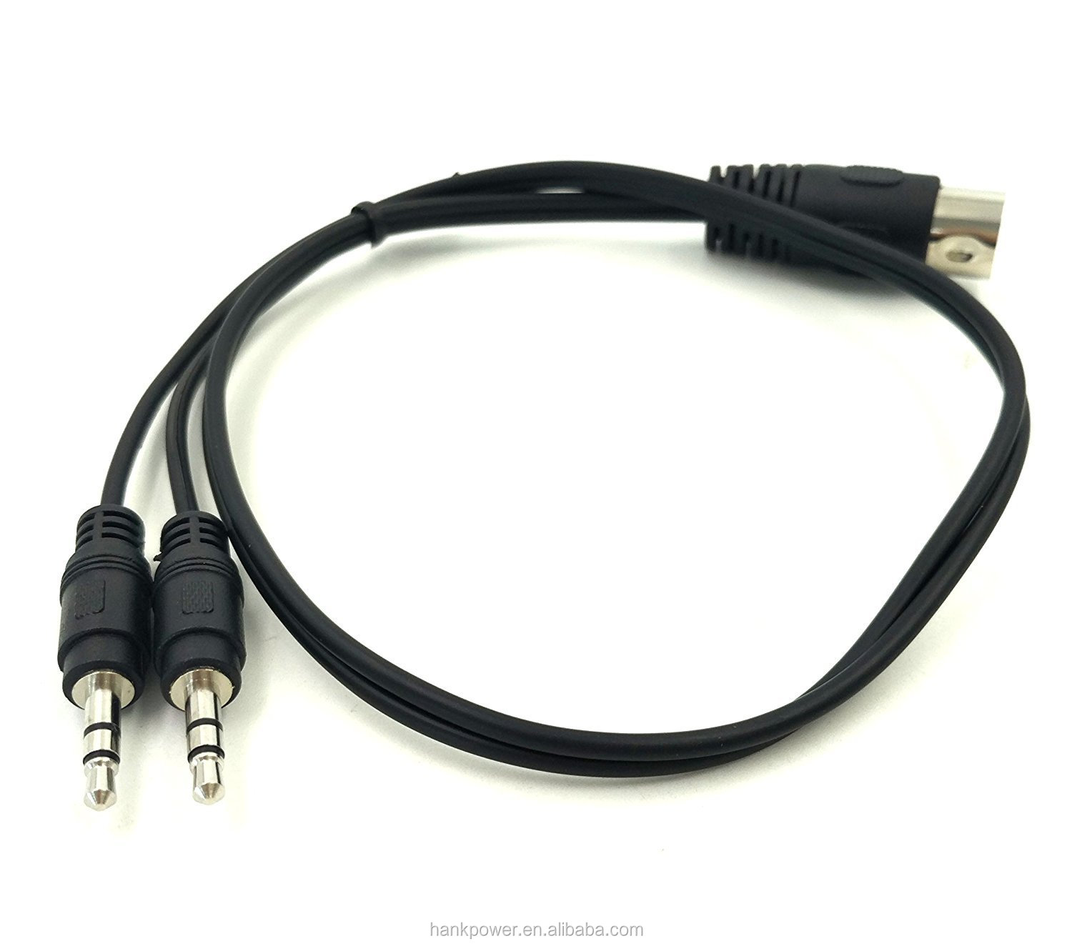 50cm 5ピンDINオスプラグ - デュアル3.5mm TRSスマートフォンAUX