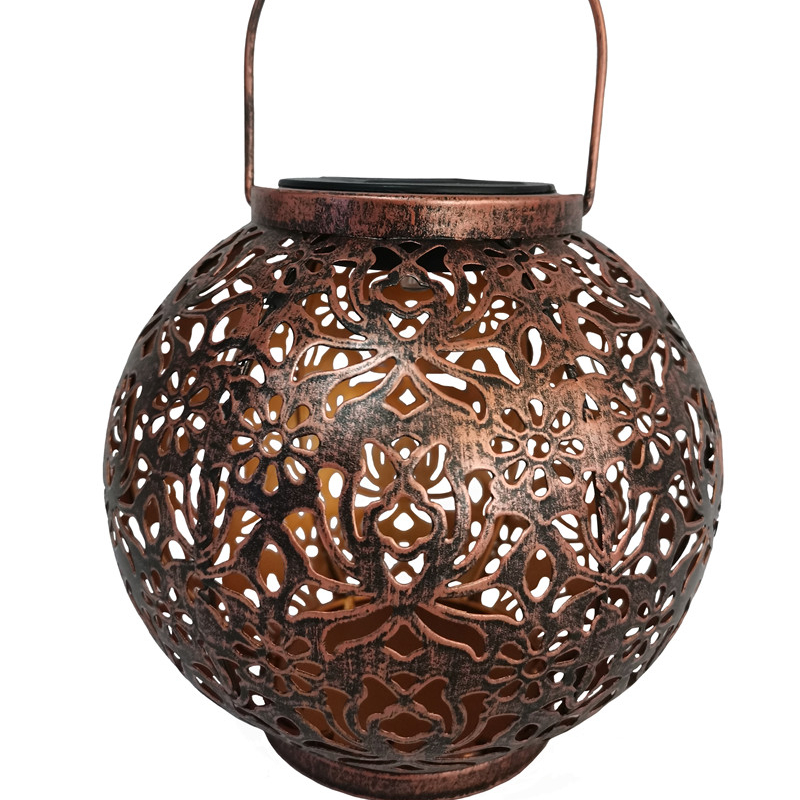 Уличные садовые подвесные фонари на солнечной батарее, металлические декоративные светодиодные водонепроницаемые Ландшафтные фонари теплого белого света для дорожек на столе