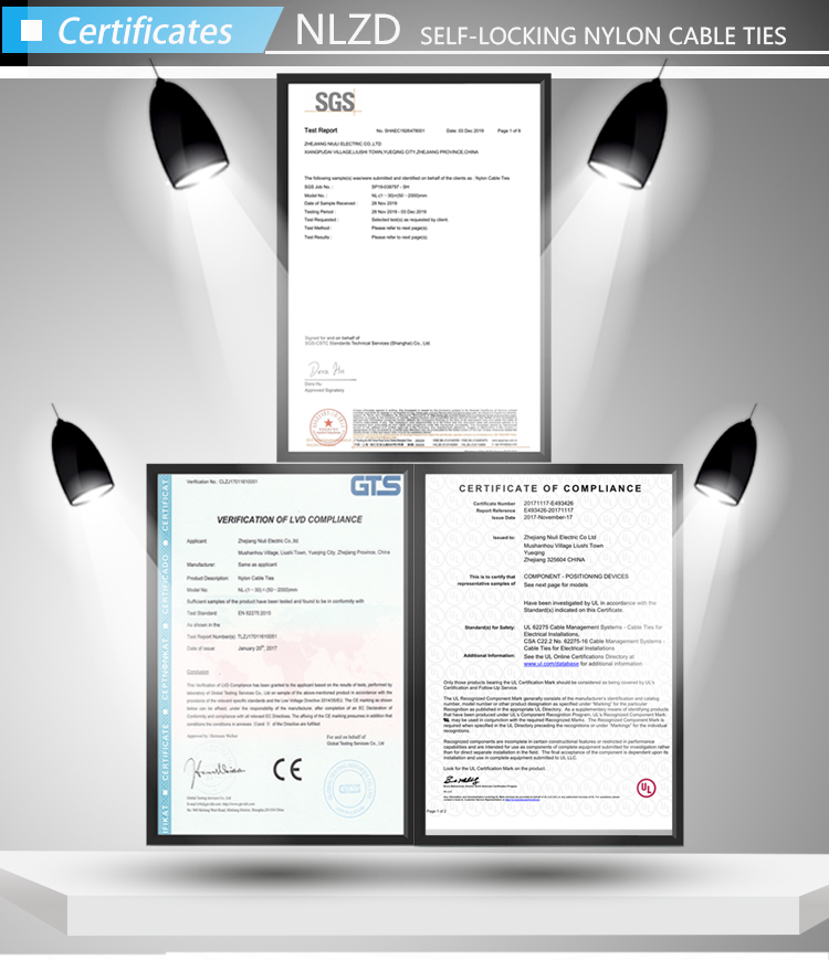 NLZD natural white color, High quality zip tie plastic tie strap Nylon Kabelbinder/