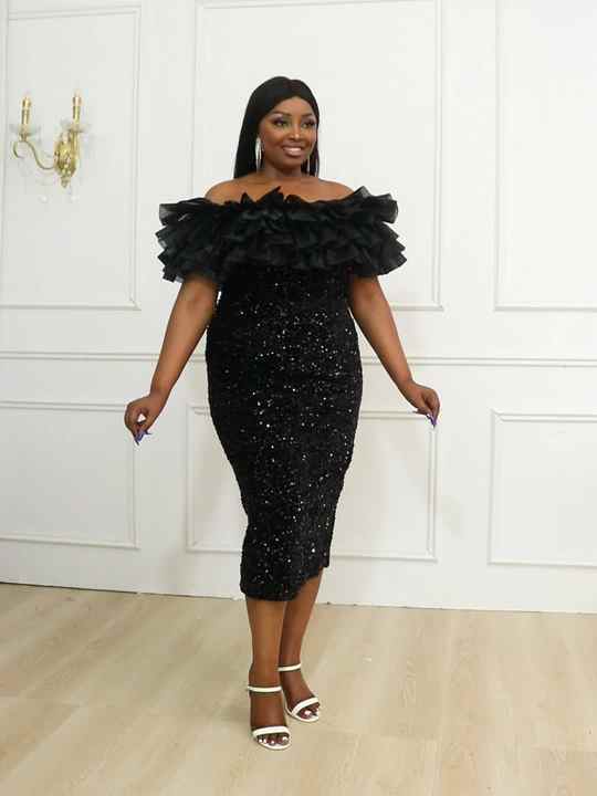 woman dress 4 xl black Women's Black Funeral Dress Eva USA 3427