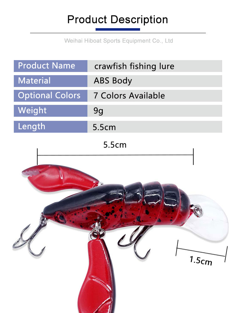Leurre De Pêche écrevisse Réaliste En PVC - Texture Holographique - 8 Cm, 14 G - Pour Eau Douce Et Salée