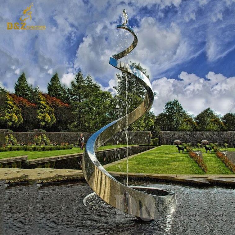 流行设计大型户外长方形和艺术不锈钢焊接室外喷泉